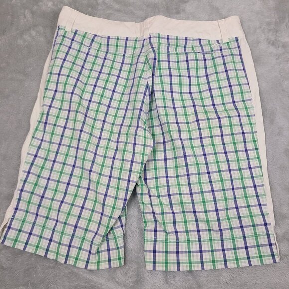 Adidas Golf Shorts Women's Size 10 Plaid Stretch Pockets Flat Front Performance - Picture 9 of 9